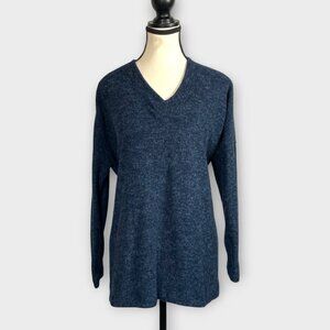 Nally & Millie Oversized V-neck Sweater SMALL / MEDIUM Blue Casual Cozy EUC